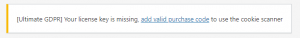 Ultimate GDPR & CCPA Plugin License Key Missing