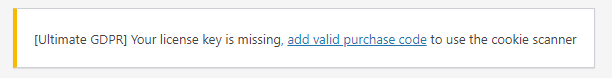 Ultimate GDPR & CCPA Plugin License Key Missing